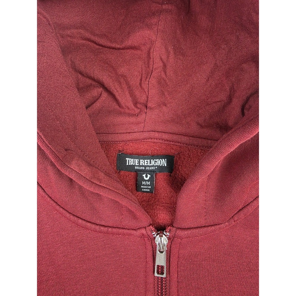 True Religion College Full Zip Hoodie Sweater Rope Design Size M Crafted W Pride - Picture 5 of 11
